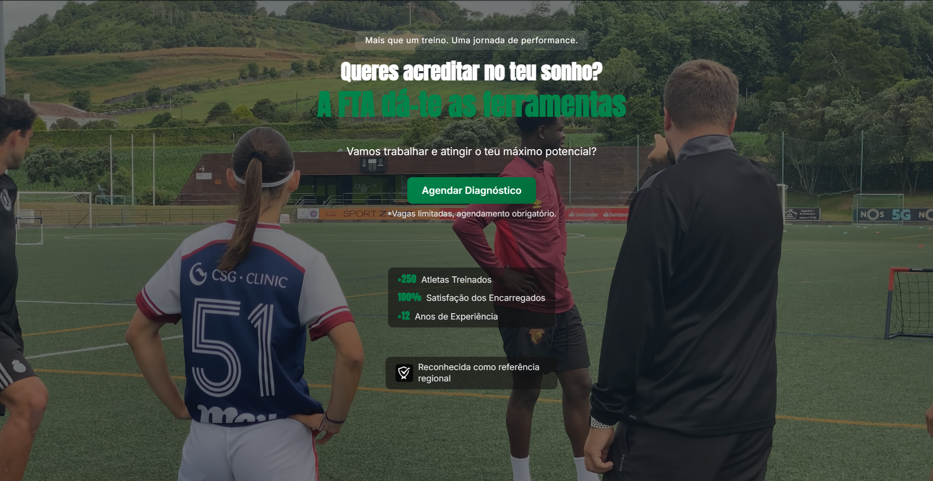 Website Foot Training Academy - Hero Section